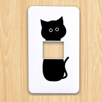 ねこスイッチプレート1つ穴用　黒色（NDD-01BK)