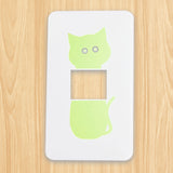 ねこスイッチプレート1つ穴用　蓄光（NND-01LM)