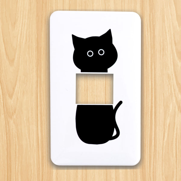 ねこスイッチプレート1つ穴用　黒色（NDD-01BK)