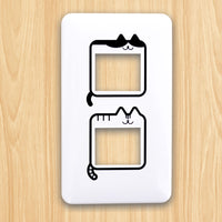 ねこスイッチプレート2つ穴用　黒色（NND-02BK)